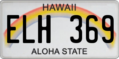 HI license plate ELH369