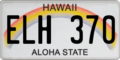 HI license plate ELH370