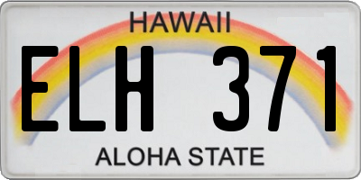 HI license plate ELH371