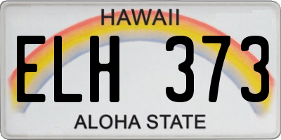 HI license plate ELH373