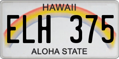HI license plate ELH375