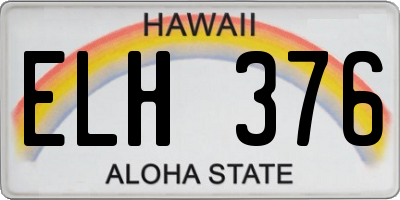 HI license plate ELH376