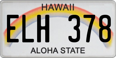 HI license plate ELH378
