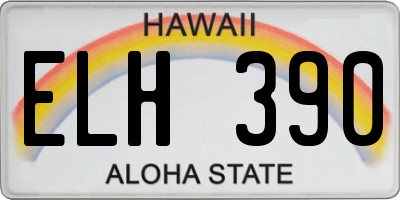 HI license plate ELH390
