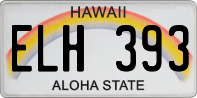 HI license plate ELH393