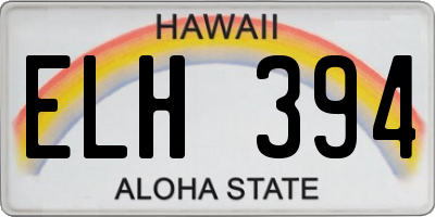 HI license plate ELH394