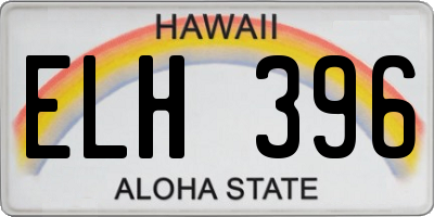 HI license plate ELH396