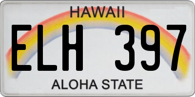 HI license plate ELH397