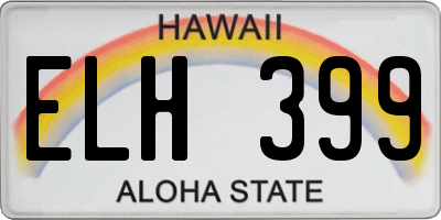 HI license plate ELH399