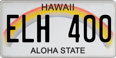 HI license plate ELH400