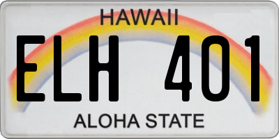 HI license plate ELH401