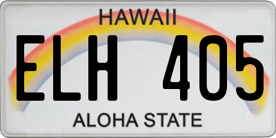 HI license plate ELH405