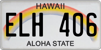 HI license plate ELH406