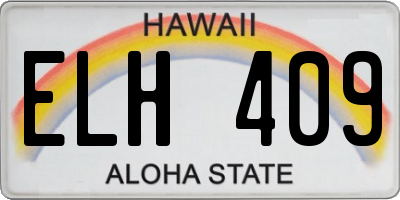 HI license plate ELH409
