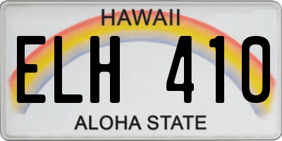 HI license plate ELH410