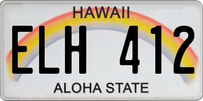 HI license plate ELH412