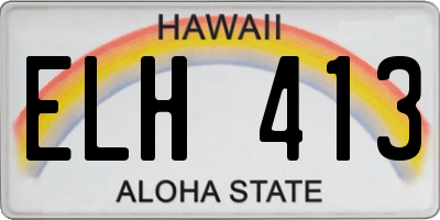 HI license plate ELH413