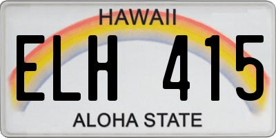 HI license plate ELH415