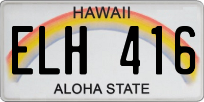 HI license plate ELH416