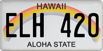 HI license plate ELH420