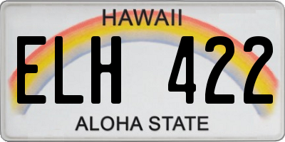 HI license plate ELH422