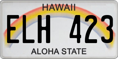 HI license plate ELH423
