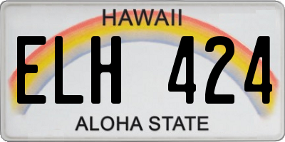 HI license plate ELH424