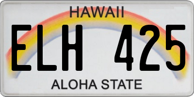 HI license plate ELH425