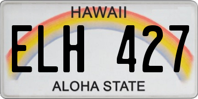HI license plate ELH427