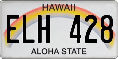 HI license plate ELH428
