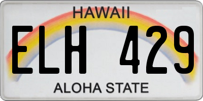HI license plate ELH429
