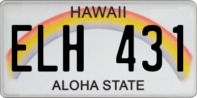 HI license plate ELH431