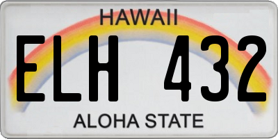 HI license plate ELH432