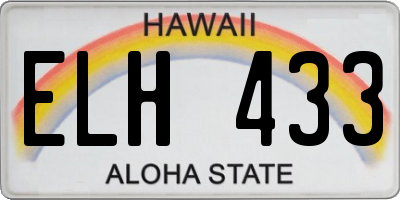 HI license plate ELH433