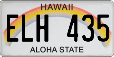 HI license plate ELH435