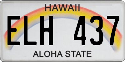 HI license plate ELH437