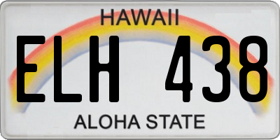 HI license plate ELH438