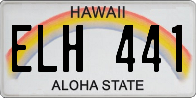HI license plate ELH441