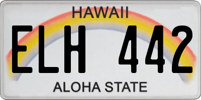 HI license plate ELH442