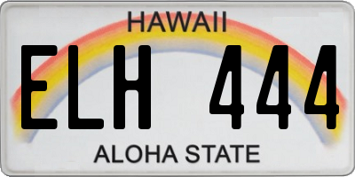 HI license plate ELH444