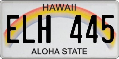 HI license plate ELH445
