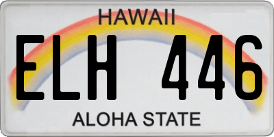 HI license plate ELH446