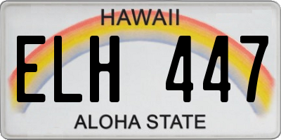 HI license plate ELH447