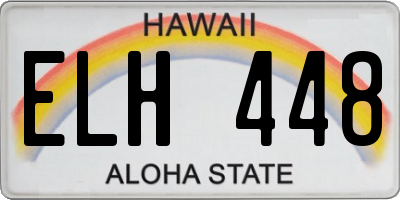 HI license plate ELH448