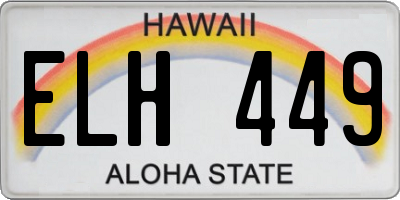 HI license plate ELH449