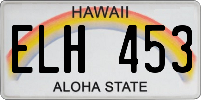 HI license plate ELH453