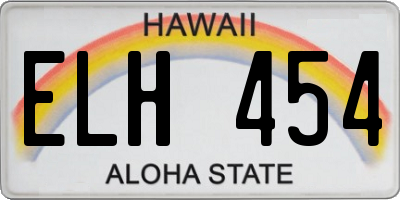 HI license plate ELH454