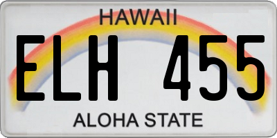 HI license plate ELH455