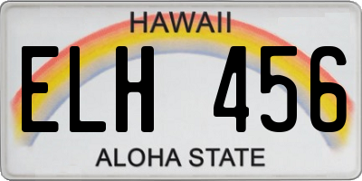 HI license plate ELH456