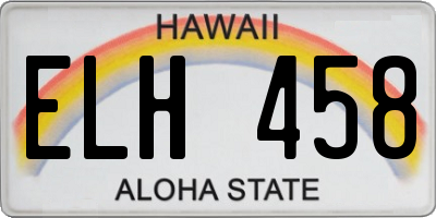 HI license plate ELH458